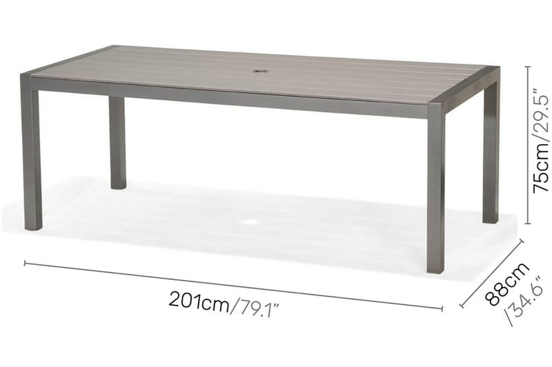 SOLANA Matbord 201 cm Grå - Matbord ute