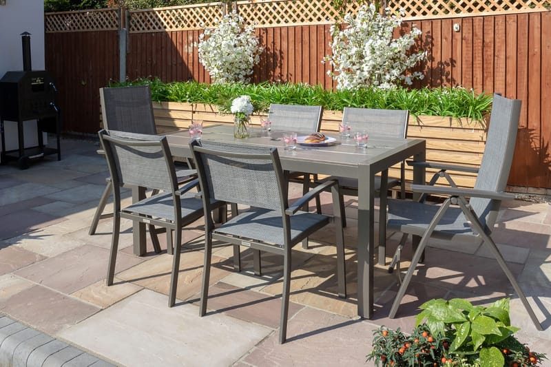 Solana Matbord Utomhus 160 cm - Grå - Utemöbler - Trädgårdsbord & Utebord - Matbord ute