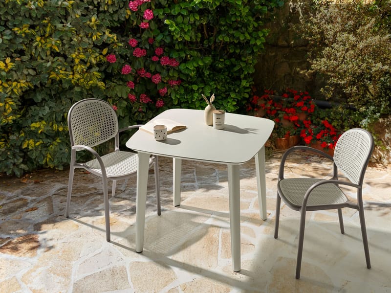 Matbord utomhus Sorico 86x86 cm - Beige - Utemöbler - Trädgårdsbord & Utebord - Matbord ute