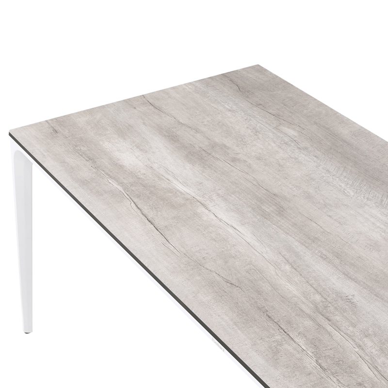 Matbord utomhus Sovareto 90x180 cm Imitation Av Trä - Grå/Vit - Utemöbler - Trädgårdsbord & Utebord - Matbord ute