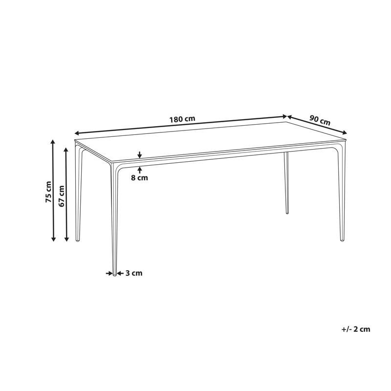 Matbord utomhus Sovareto 90x180 cm Marmoreffekt - Vit - Utemöbler - Trädgårdsbord & Utebord - Matbord ute