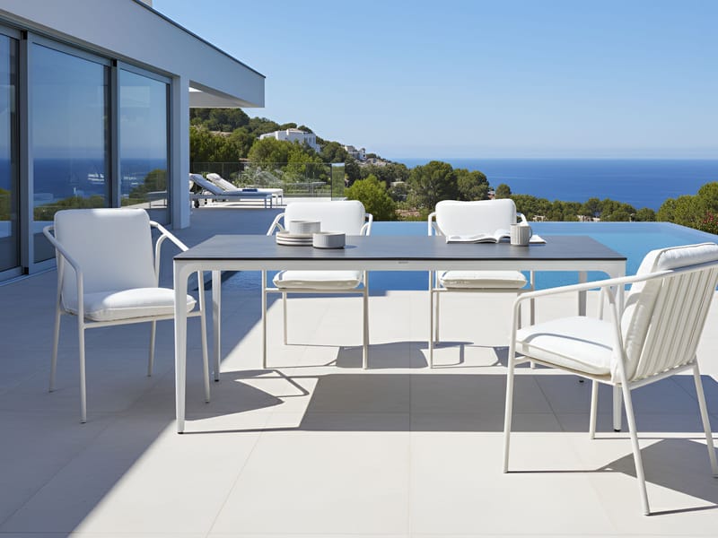 Matbord utomhus Sovareto 90x180 cm Steneffekt - Grå - Utemöbler - Trädgårdsbord & Utebord - Matbord ute