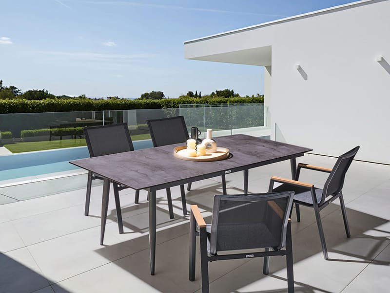 Matbord utomhus Tolentino 180 cm Steneffekt - Grå - Utemöbler - Trädgårdsbord & Utebord - Matbord ute