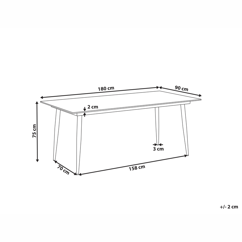 Matbord utomhus Tolentino 90x180 cm Steneffekt - Grå/Vit - Utemöbler - Trädgårdsbord & Utebord - Matbord ute