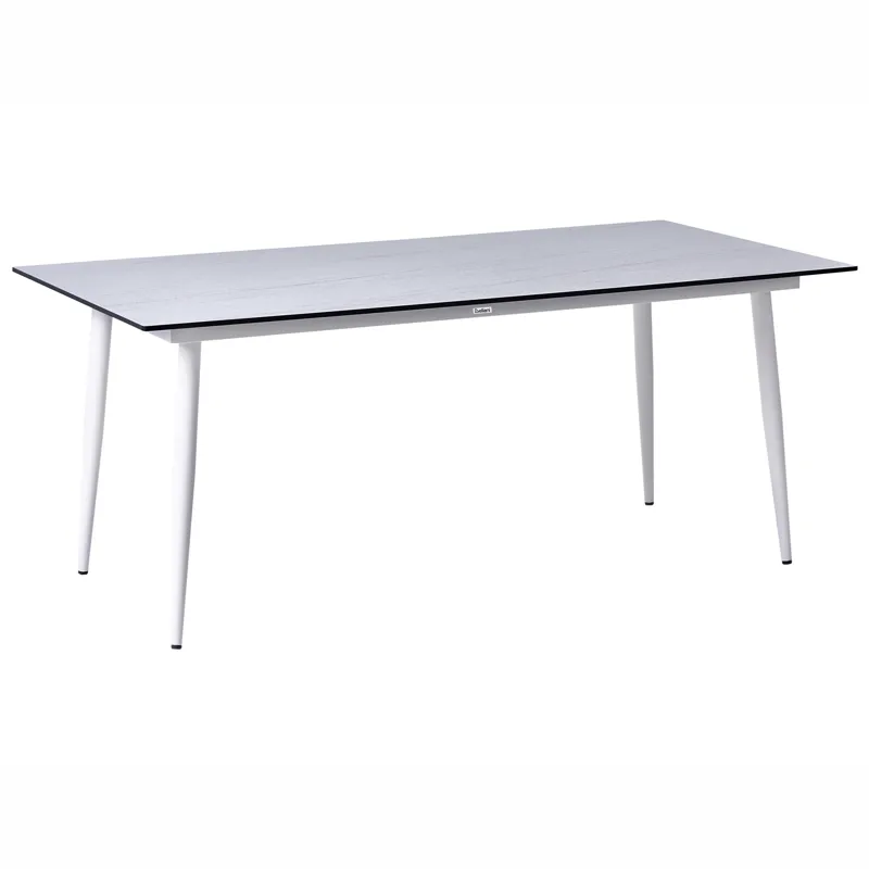 Matbord utomhus Tolentino 90x180 cm Steneffekt, Vit/Beige