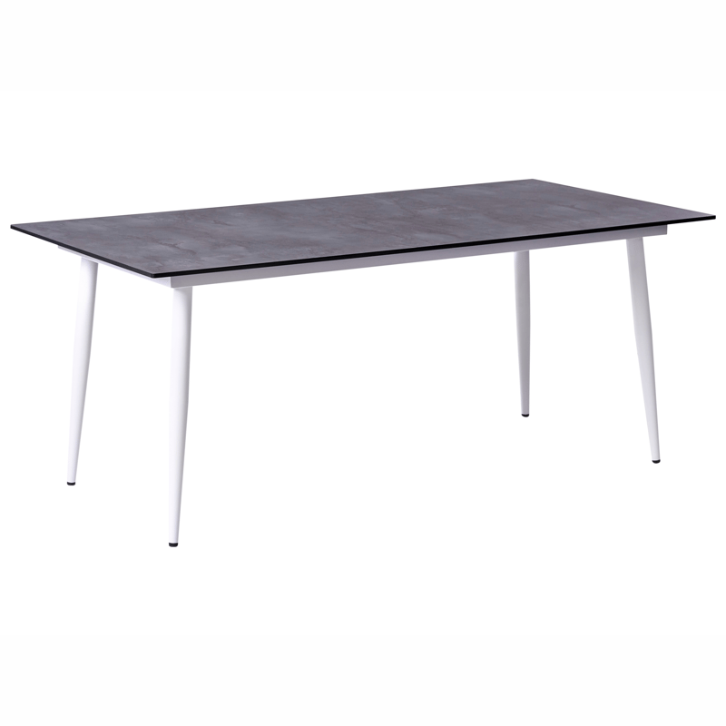 Matbord utomhus Tolentino 90x180 cm Steneffekt, Vit/Grå