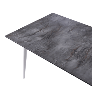 Matbord utomhus Tolentino 90x180 cm Steneffekt - Vit/Grå - Utemöbler - Trädgårdsbord & Utebord - Matbord ute