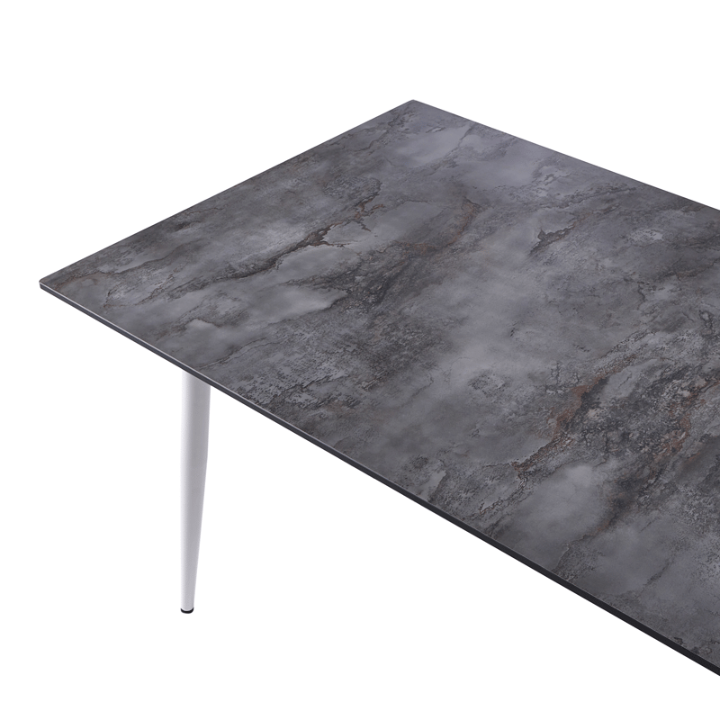 Matbord utomhus Tolentino 90x180 cm Steneffekt - Vit/Grå - Utemöbler - Trädgårdsbord & Utebord - Matbord ute