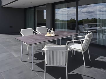 Matbord utomhus Tolentino 90x180 cm Steneffekt - Vit/Grå - Utemöbler - Trädgårdsbord & Utebord - Matbord ute