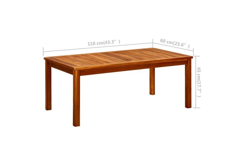 Trädgårdsbord 110x60x45 cm massivt akaciaträ - Brun - Matbord ute