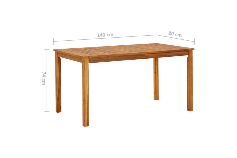 Trädgårdsbord 140x80x74 cm massivt akaciaträ - Brun - Utemöbler - Trädgårdsbord & Utebord - Matbord ute