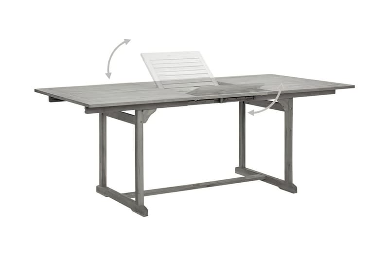 Trädgårdsbord (150-200)x100x75 cm massivt akaciaträ - Grå - Utemöbler - Trädgårdsbord & Utebord - Matbord ute