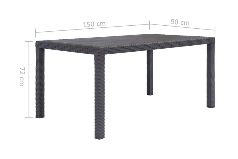 Trädgårdsbord 150x90x72 cm konstrotting brun - Brun - Utemöbler - Trädgårdsbord & Utebord - Matbord ute