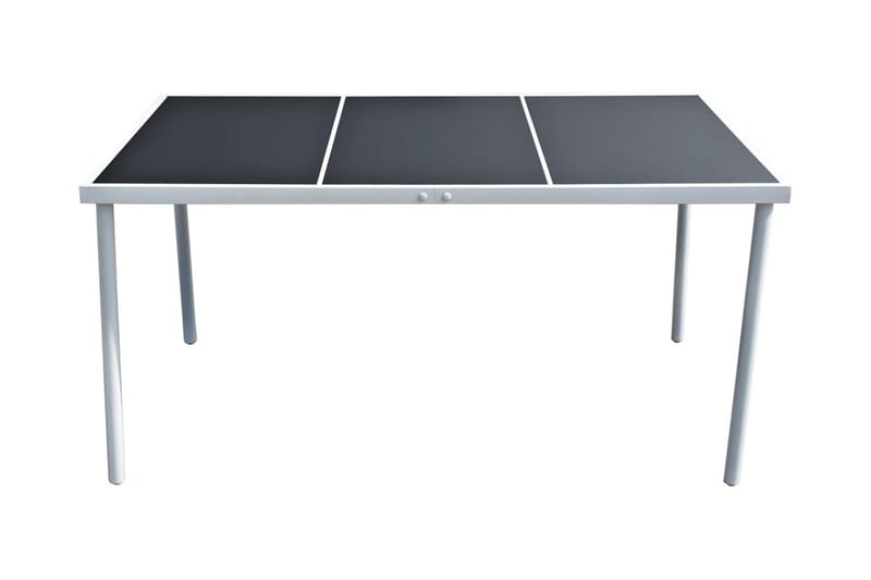 Trädgårdsbord 150x90x74 cm svart stål - Svart - Matbord ute