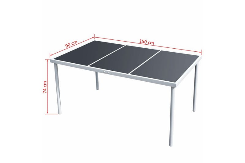 Trädgårdsbord 150x90x74 cm svart stål - Svart - Utemöbler - Trädgårdsbord & Utebord - Matbord ute
