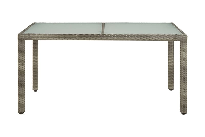 Trädgårdsbord 150x90x75 cm härdat glas och konstrotting grå - Grå - Utemöbler - Trädgårdsbord & Utebord - Matbord ute