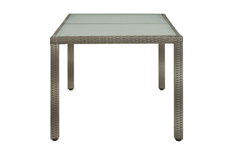 Trädgårdsbord 150x90x75 cm härdat glas och konstrotting grå - Grå - Utemöbler - Trädgårdsbord & Utebord - Matbord ute