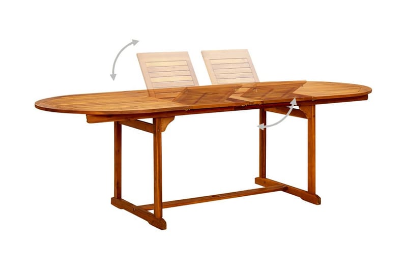 Trädgårdsbord (160-240)x100x75 cm massivt akaciaträ - Brun - Utemöbler - Trädgårdsbord & Utebord - Matbord ute