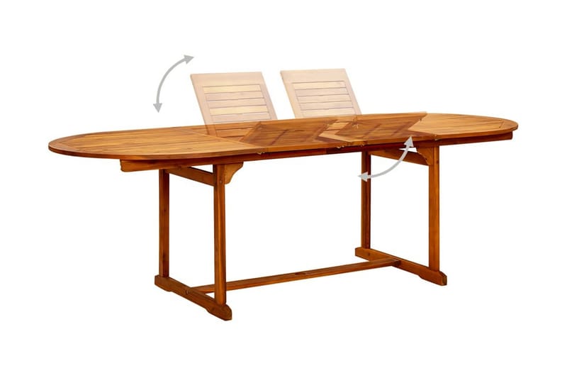 Trädgårdsbord (160-240)x100x75 cm massivt akaciaträ - Brun - Matbord ute
