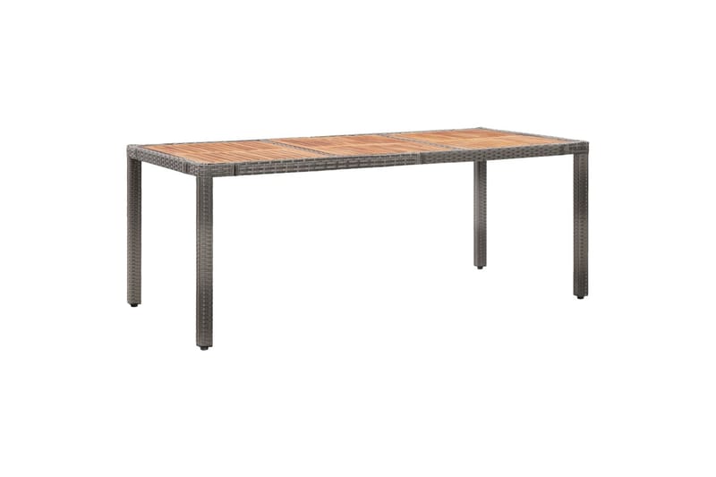 Trädgårdsbord 190x90x75 cm konstrotting och akaciaträ grå - Grå - Matbord ute