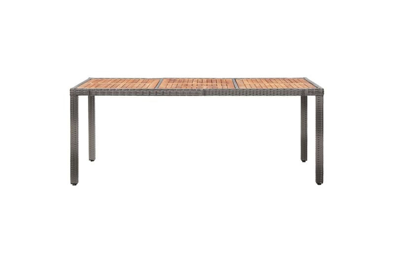 Trädgårdsbord 190x90x75 cm konstrotting och akaciaträ grå - Grå - Utemöbler - Trädgårdsbord & Utebord - Matbord ute