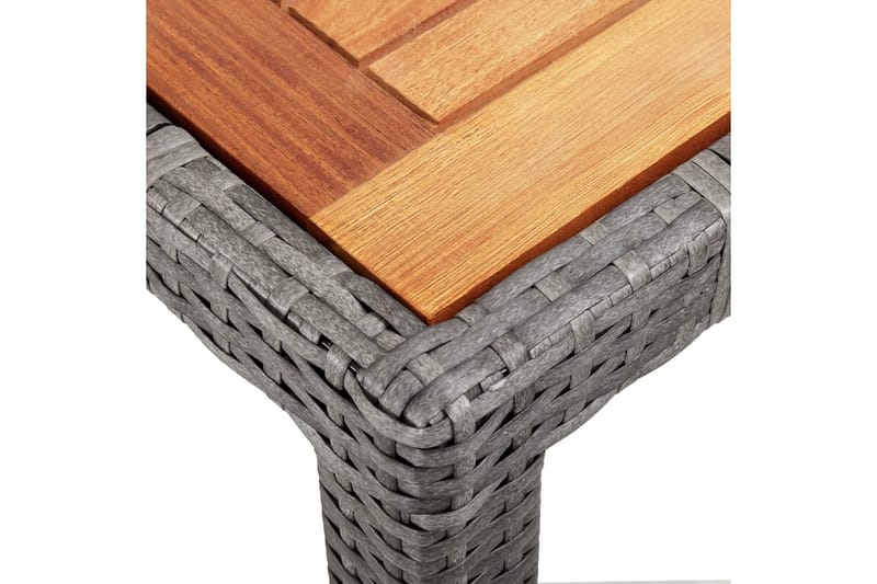 Trädgårdsbord 190x90x75 cm konstrotting och akaciaträ grå - Grå - Utemöbler - Trädgårdsbord & Utebord - Matbord ute