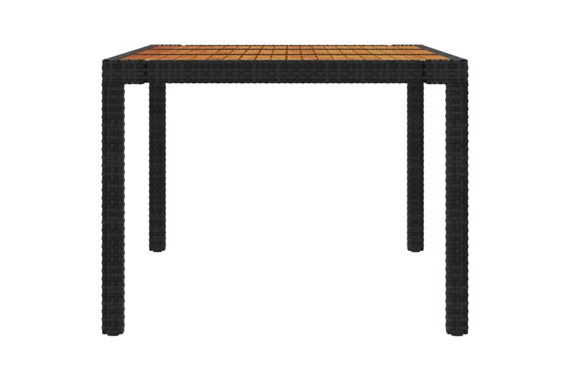 Trädgårdsbord 190x90x75 cm konstrotting och akaciaträ svart - Svart - Utemöbler - Trädgårdsbord & Utebord - Matbord ute