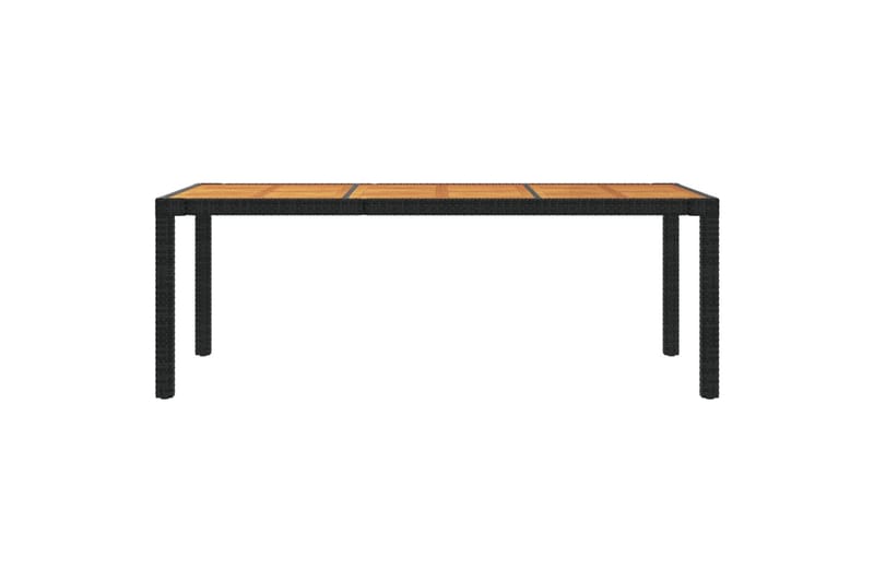 Trädgårdsbord 190x90x75 cm konstrotting och akaciaträ svart - Svart - Utemöbler - Trädgårdsbord & Utebord - Matbord ute