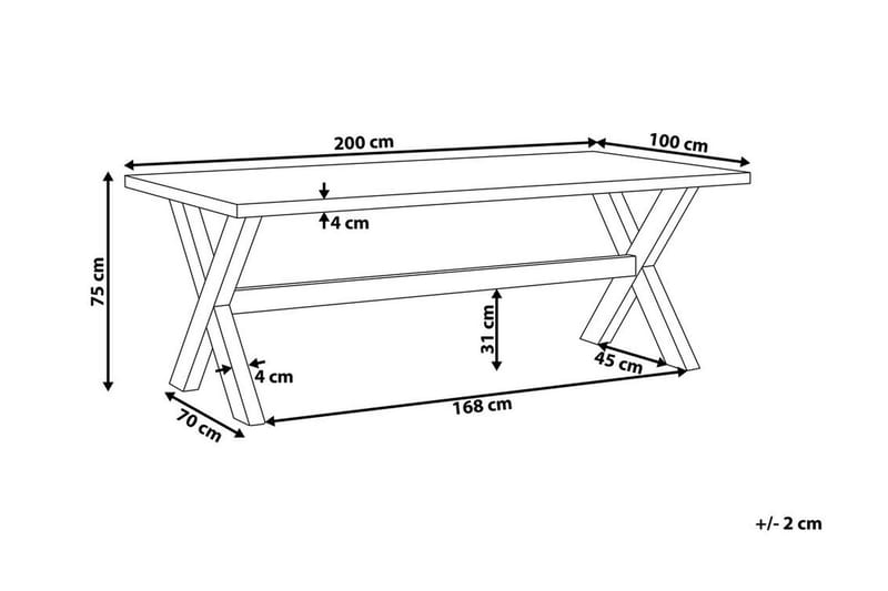 Trädgårdsbord 200 x 100 cm vit OLBIA - Vit - Utemöbler - Trädgårdsbord & Utebord - Matbord ute