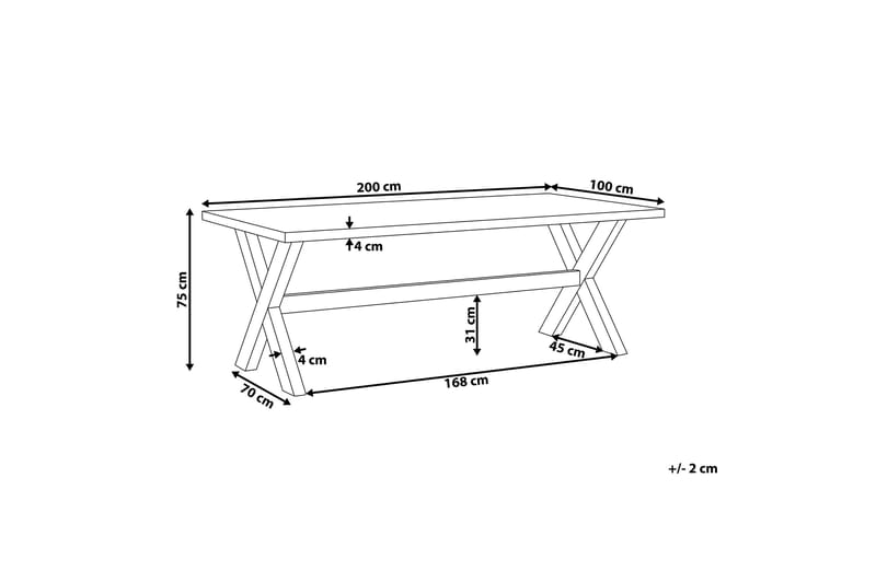 Trädgårdsbord 200 x 100 cm vit OLBIA - Vit - Utemöbler - Trädgårdsbord & Utebord - Matbord ute