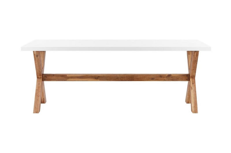 Trädgårdsbord 200 x 100 cm vit OLBIA - Vit - Utemöbler - Trädgårdsbord & Utebord - Matbord ute