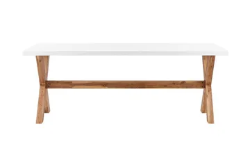 Trädgårdsbord 200 x 100 cm vit OLBIA - Vit - Utemöbler - Trädgårdsbord & Utebord - Matbord ute