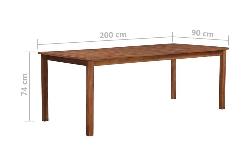 Trädgårdsbord 200x100x74 cm massivt akaciaträ - Brun - Matbord ute
