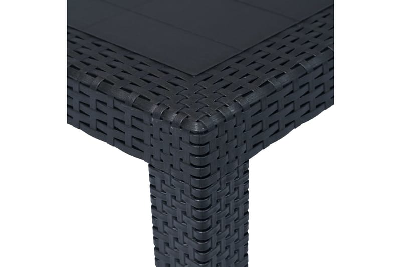 Trädgårdsbord 220x90x72 cm konstrotting antracit - Grå - Utemöbler - Trädgårdsbord & Utebord - Matbord ute