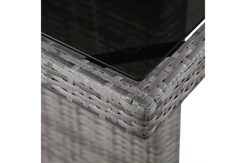 Trädgårdsbord 240x90x74 cm konstrotting och glas - Grå - Utemöbler - Trädgårdsbord & Utebord - Matbord ute