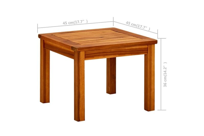Trädgårdsbord 45x45x36 cm massivt akaciaträ - Brun - Utemöbler - Trädgårdsbord & Utebord - Matbord ute