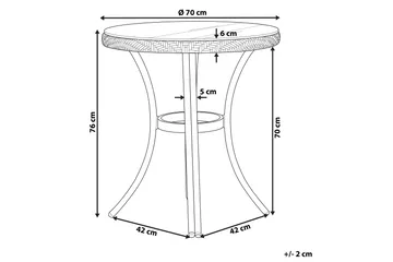 Trädgårdsbord 70 cm blå/vit mönster RIFREDDO - Blå - Utemöbler - Trädgårdsbord & Utebord - Matbord ute