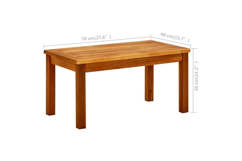 Trädgårdsbord 70x40x36 cm massivt akaciaträ - Brun - Utemöbler - Trädgårdsbord & Utebord - Matbord ute