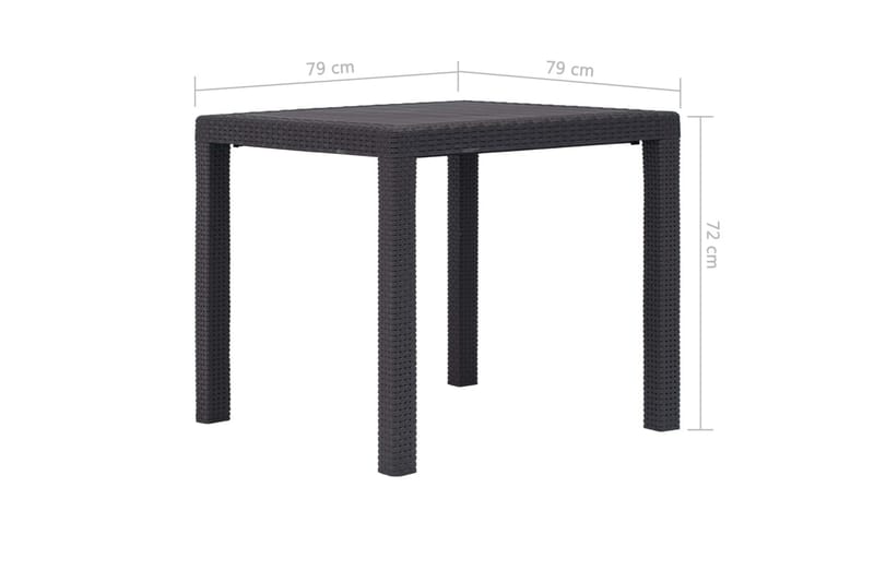 Trädgårdsbord 79x79x72 cm konstrotting brun - Brun - Utemöbler - Trädgårdsbord & Utebord - Matbord ute