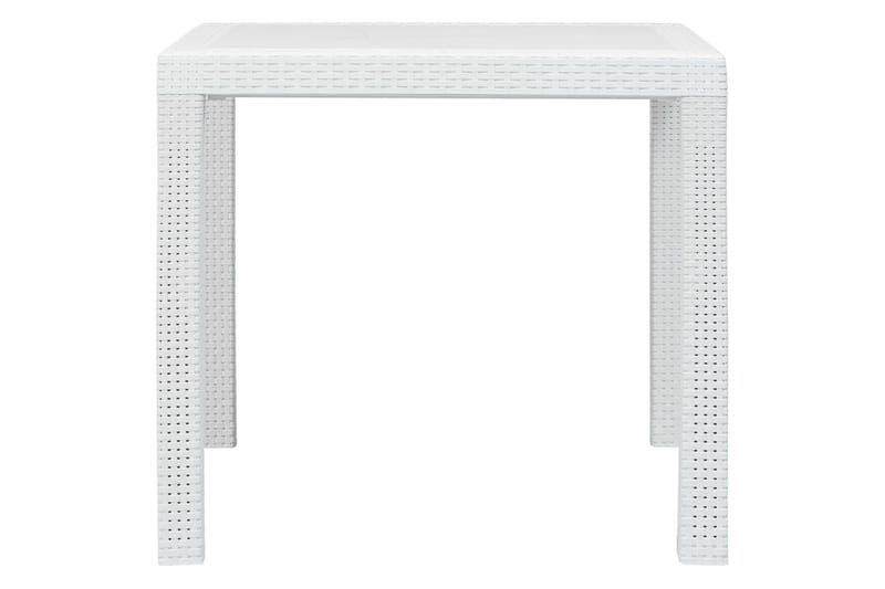 Trädgårdsbord 79x79x72 cm konstrotting vit - Vit - Utemöbler - Trädgårdsbord & Utebord - Matbord ute