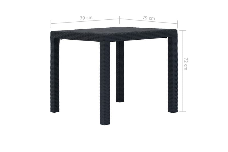Trädgårdsbord 79x79x72 cm plastrotting antracit - Grå - Utemöbler - Trädgårdsbord & Utebord - Matbord ute