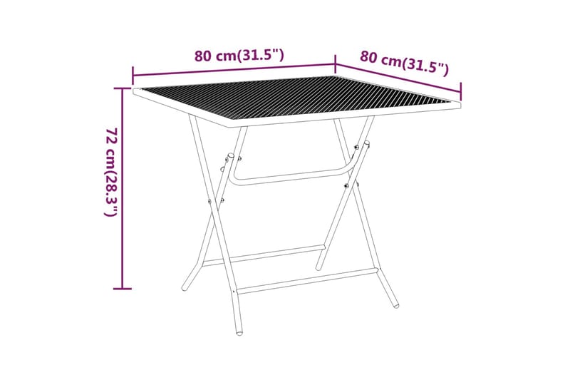 Trädgårdsbord 80x80x72 cm sträckmetall antracit - Antracit - Utemöbler - Trädgårdsbord & Utebord - Matbord ute
