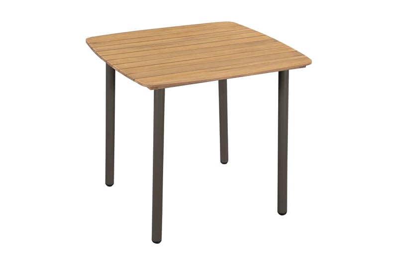 Trädgårdsbord 80x80x72cm massivt akaciaträ och stål - Brun - Utemöbler - Trädgårdsbord & Utebord - Matbord ute