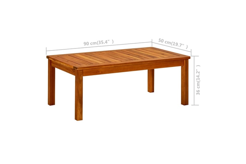 Trädgårdsbord 90x50x36 cm massivt akaciaträ - Brun - Utemöbler - Trädgårdsbord & Utebord - Matbord ute