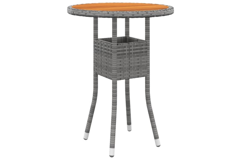 Trädgårdsbord Ã˜60x75 cm akaciaträ och konstrotting grå - Grå - Matbord ute