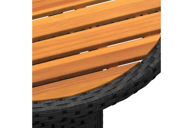 Trädgårdsbord Ã˜60x75 cm akaciaträ och konstrotting svart - Svart - Utemöbler - Trädgårdsbord & Utebord - Matbord ute