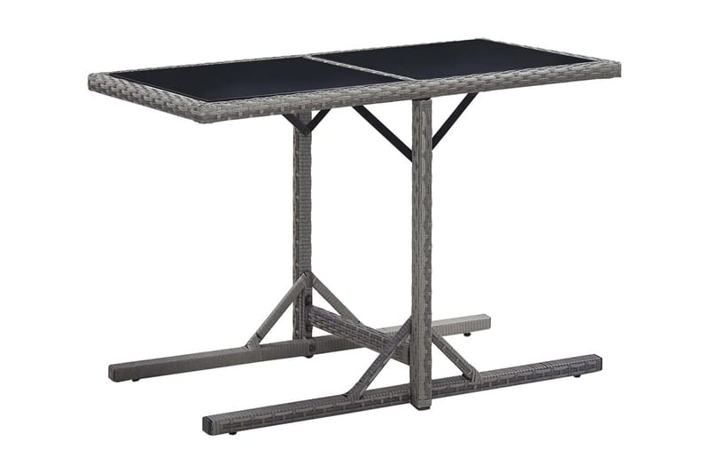 Trädgårdsbord antracit 110x53x72 cm glas och konstrotting - Grå - Utemöbler - Trädgårdsbord & Utebord - Matbord ute