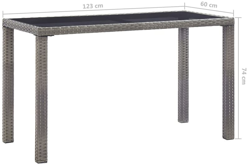Trädgårdsbord antracit 123x60x74 cm konstrotting - Grå - Utemöbler - Trädgårdsbord & Utebord - Matbord ute