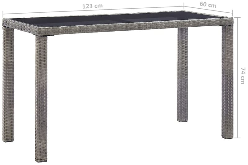 Trädgårdsbord antracit 123x60x74 cm konstrotting - Grå - Matbord ute