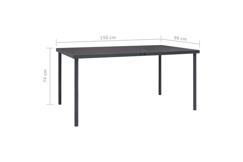 Trädgårdsbord antracit 150x90x74 cm stål - Grå - Utemöbler - Trädgårdsbord & Utebord - Matbord ute